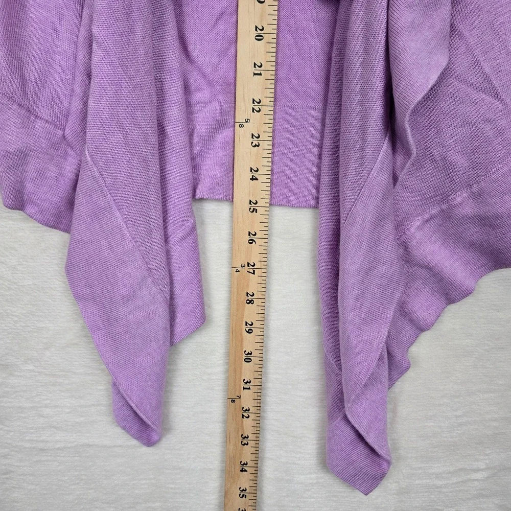 Lululemon Purple Draped Open Front Cardigan Ribbed Back‎ Thumbholes Knit Sweater